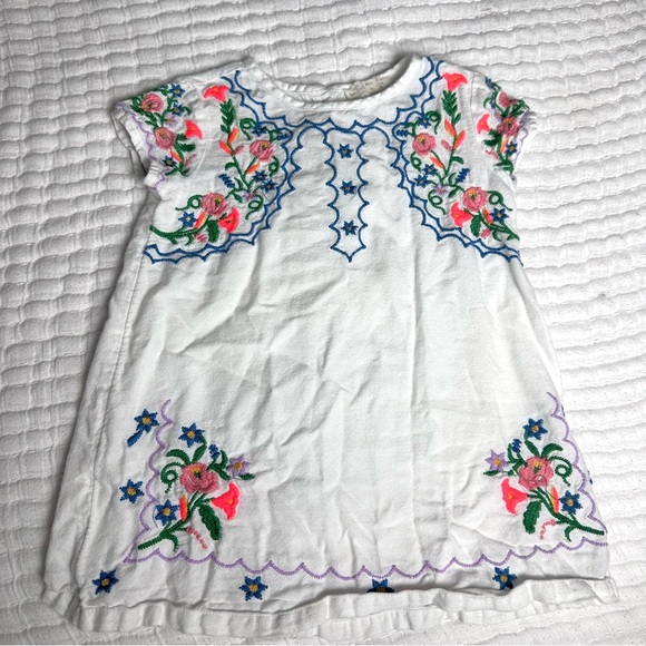Zara Baby Girl (2/3 98 cm) Embroidered Dress- White Short Sleeve Flowy Light - Picture 1 of 4